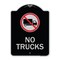 Signmission Designer Series-No Trucks With Graphic Black & Silver Heavy-Gauge Aluminum, 24" x 18", BS-1824-9809 A-DES-BS-1824-9809 - alternate 1